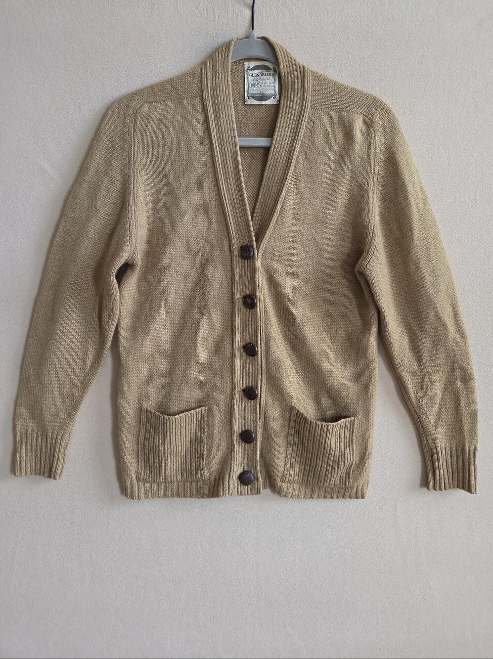 Vintage Glenorchie 100% Pure Camel Hair Cardigan Sweater Made in Canada Size S